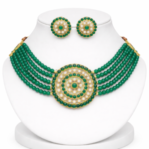Green choker set for women
